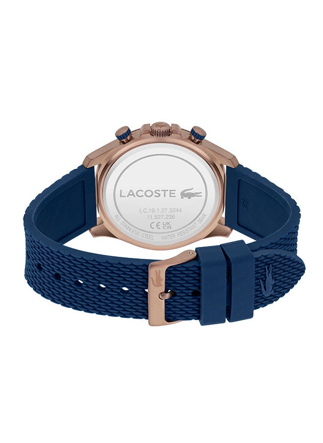 LACOSTE - Men Chronograph Round Shape Silicone Wrist Watch 43 mm - Image 1