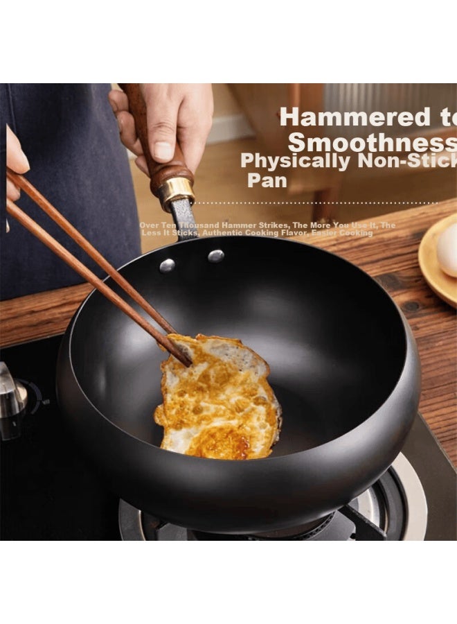Pakchoice Zhangqiu Large Belly Iron Wok Non-coated Non-stick Stir-fry Pan Compatible With Induction Cooker And Gas Stove - Image 4