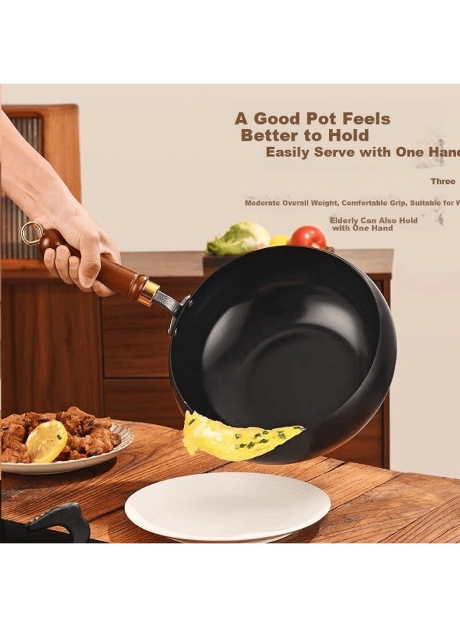 Pakchoice Zhangqiu Large Belly Iron Wok Non-coated Non-stick Stir-fry Pan Compatible With Induction Cooker And Gas Stove - Image 5