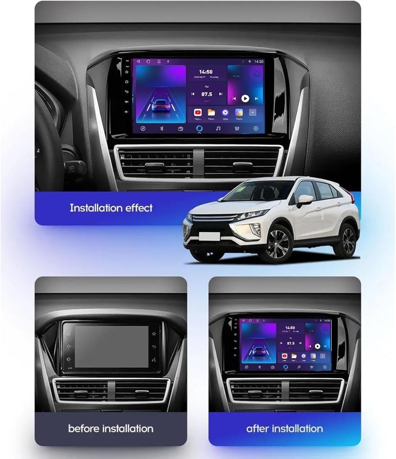 Vierex FIT Mitsubishi Eclipse Cross Car Stereo, Eclipse Android Screen 2017-2023 Wireless CarPlay,Android Auto GPS Navigation, BT DSP, WIFI,USB, WiFi, FM Radio, HD Reverse Camera (4+32GB Carplay 8CORE) - Image 2