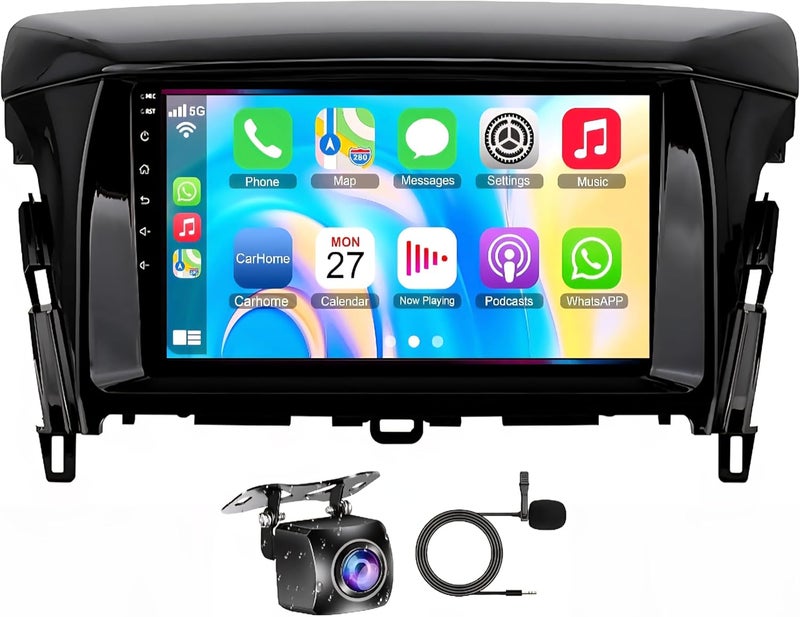 Vierex FIT Mitsubishi Eclipse Cross Car Stereo, Eclipse Android Screen 2017-2023 Wireless CarPlay,Android Auto GPS Navigation, BT DSP, WIFI,USB, WiFi, FM Radio, HD Reverse Camera (4+32GB Carplay 8CORE) - Image 1