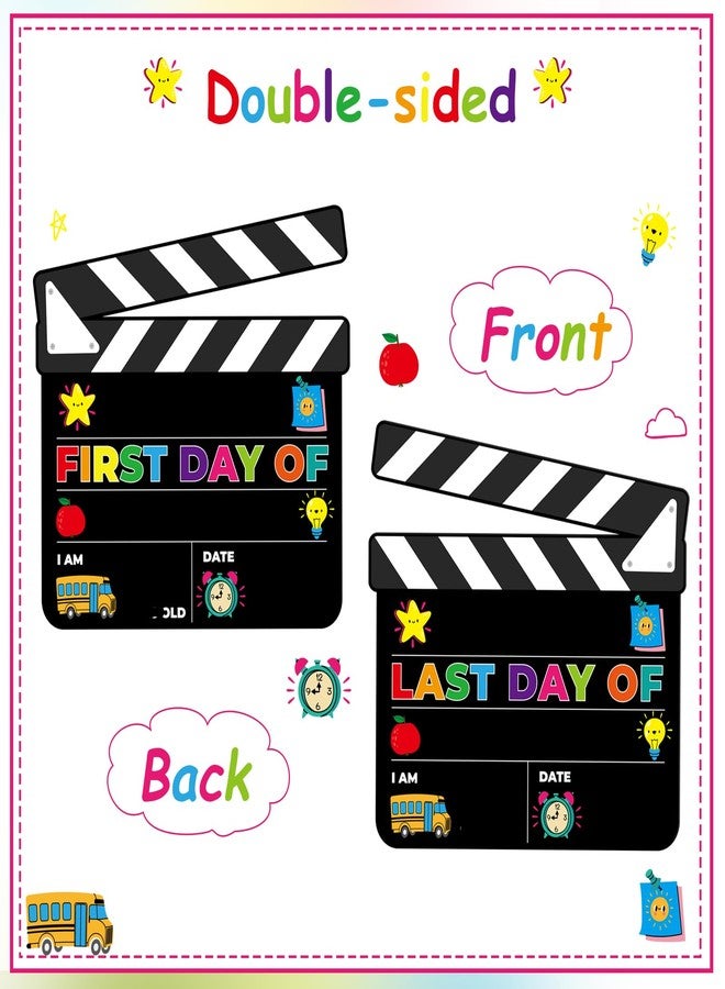 FLYAB First and Last Day of School Chalkboard Sign - Double Sided Board Personalized 1st Day of Back to School Photo Prop Sign for Kindergarten Preschool Kids Girls Boys - Image 2