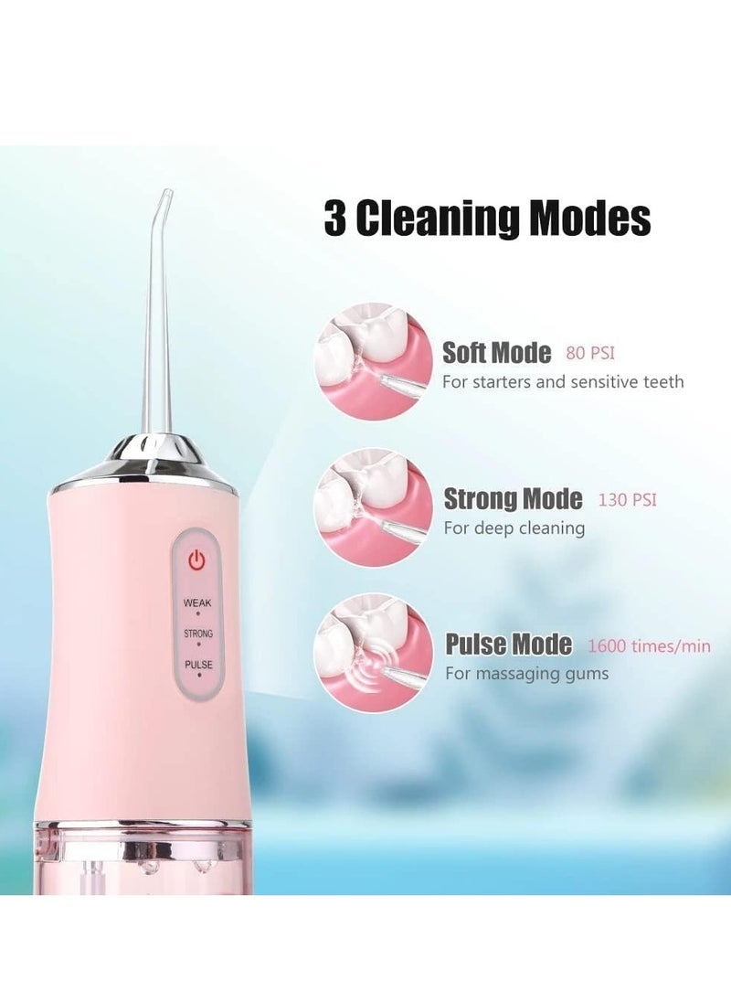 Gravity Water Flosser Dental Oral Irrigator – Portable Rechargeable Teeth Cleaner with 3 Cleaning Modes & 4 Jet Tips, 220ml Large Water Tank, Waterproof Design, Electric Dental Water Jet Pick for Teeth Whitening & Gum Care at Home or Travel - Image 2