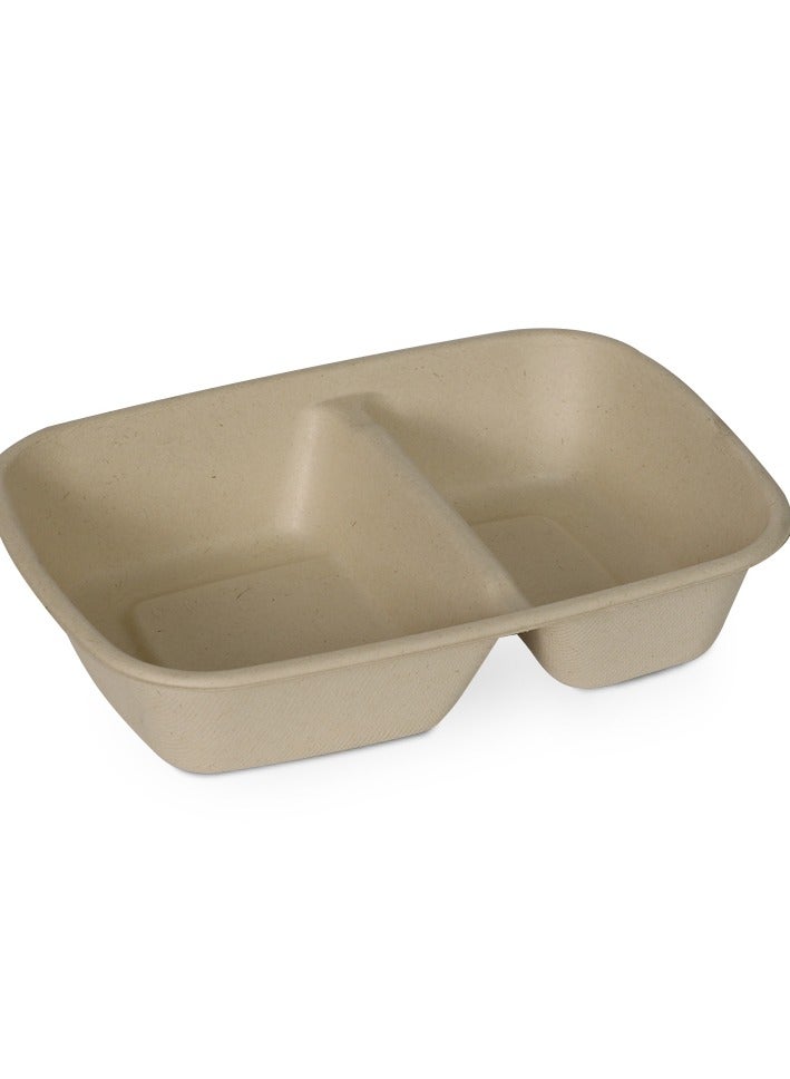 ProdelPak Eco-Pulp Rectangular 2-Comp with PP Lid (Pack of 25) - Image 3