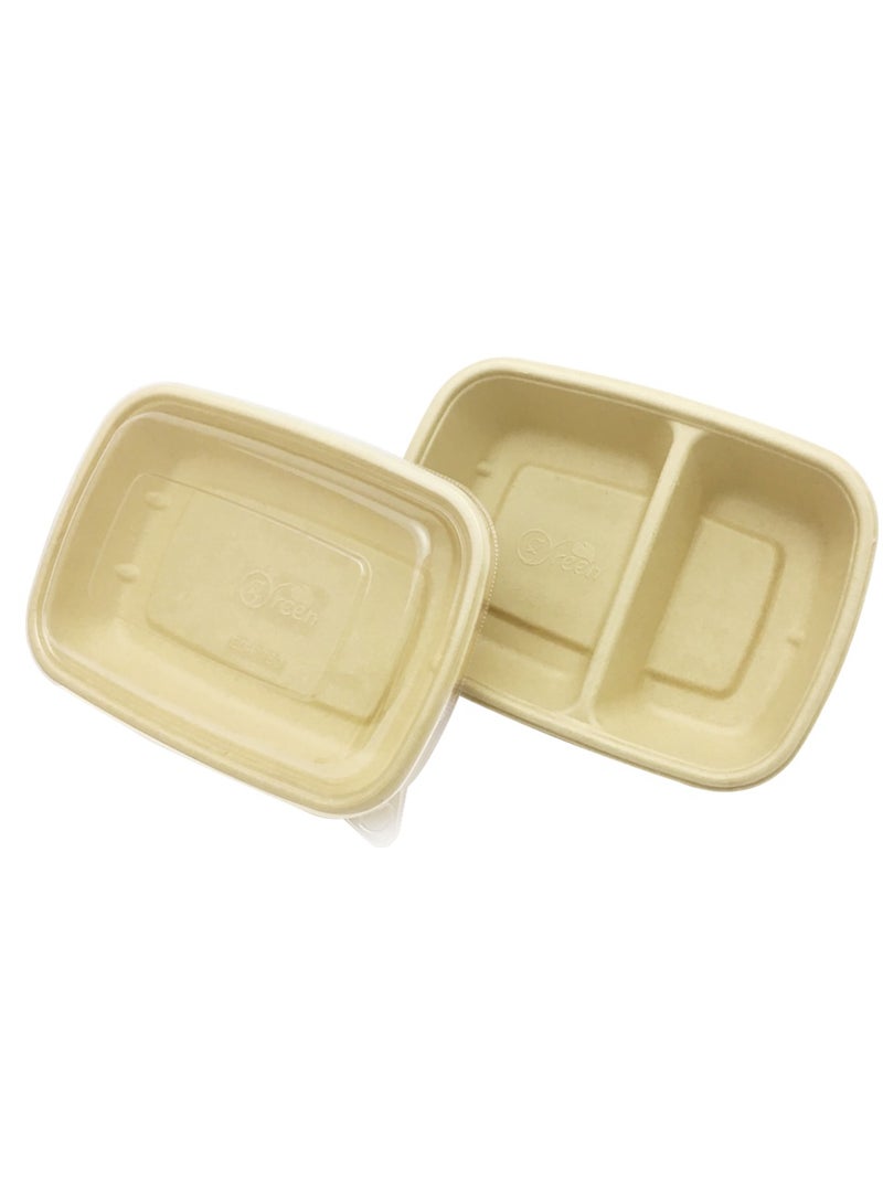 ProdelPak Eco-Pulp Rectangular 2-Comp with PP Lid (Pack of 25) - Image 4