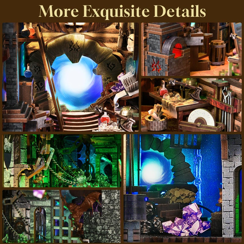 MiniCity Book Nook Kit, DIY Miniature House Dollhouse Kit for Adults and Teens, Booknook Tiny House Bookshelf Decor (Blade and Magic) - Image 4