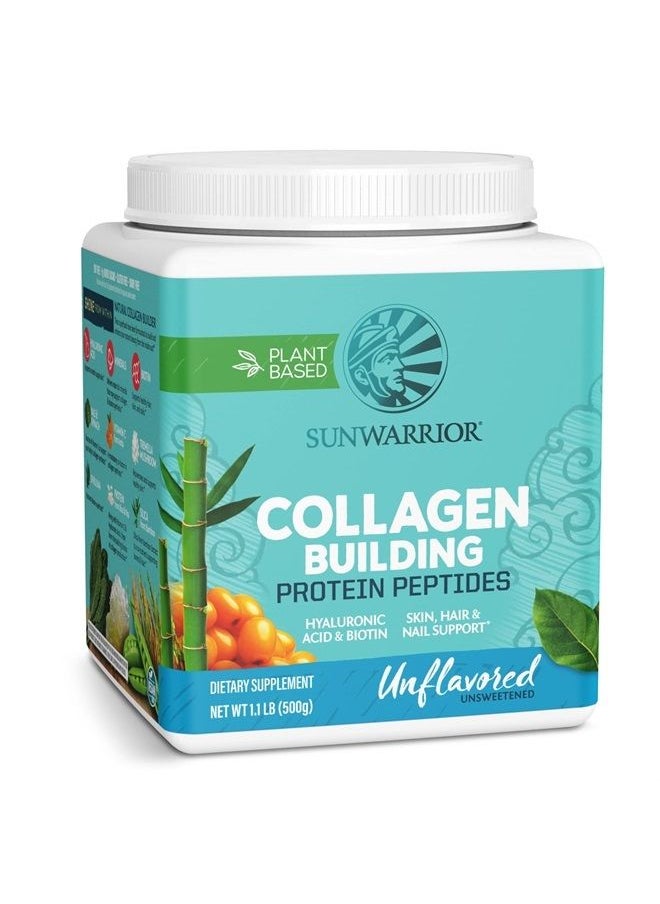 Sunwarrior Vegan Collagen Building Powder Protein Peptide with Biotin Vitamin C Hyaluronic Acid Collagen Protein Powder for Hair Skin Nail Dairy Free Gluten Free | Unflavored Collagen Powder by Sunwarrior  - Image 1