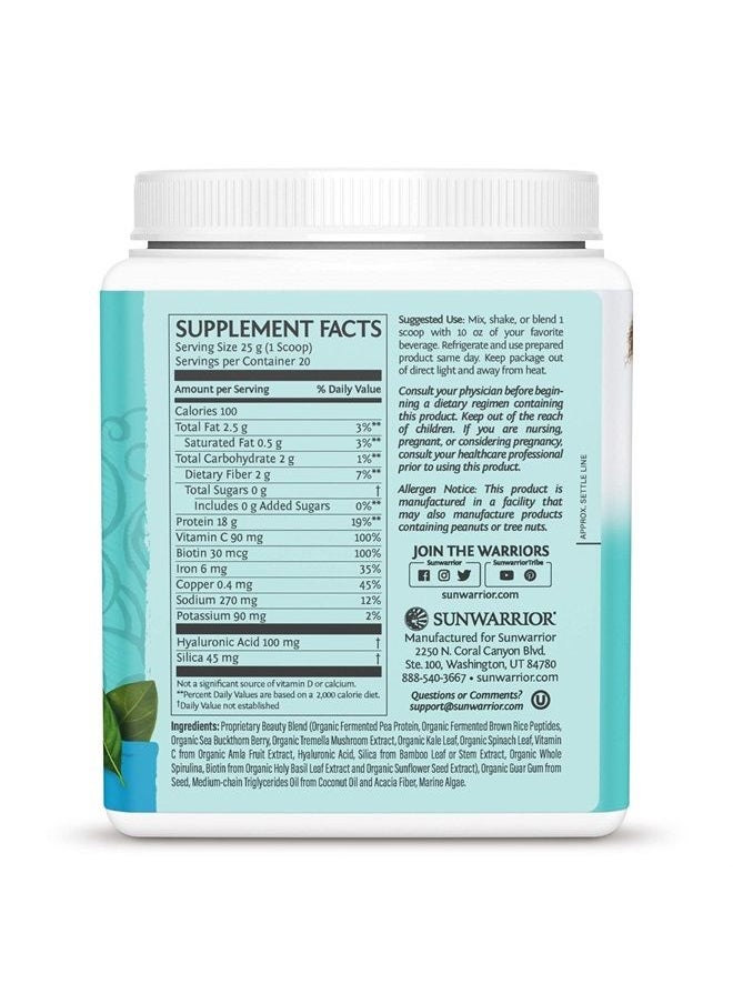 Sunwarrior Vegan Collagen Building Powder Protein Peptide with Biotin Vitamin C Hyaluronic Acid Collagen Protein Powder for Hair Skin Nail Dairy Free Gluten Free | Unflavored Collagen Powder by Sunwarrior  - Image 2