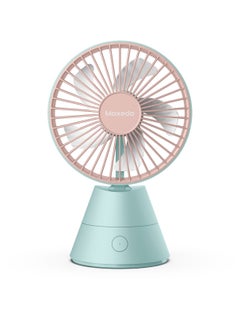 Moxedo Moxedo Mini Portable Fan Desktop Portable, 5 Blades Strong Wind, 3 Adjustable Speed Auto Rotation,USB Rechargeable Battery with Solid Fragrance Pad (Blue)  - Image 1