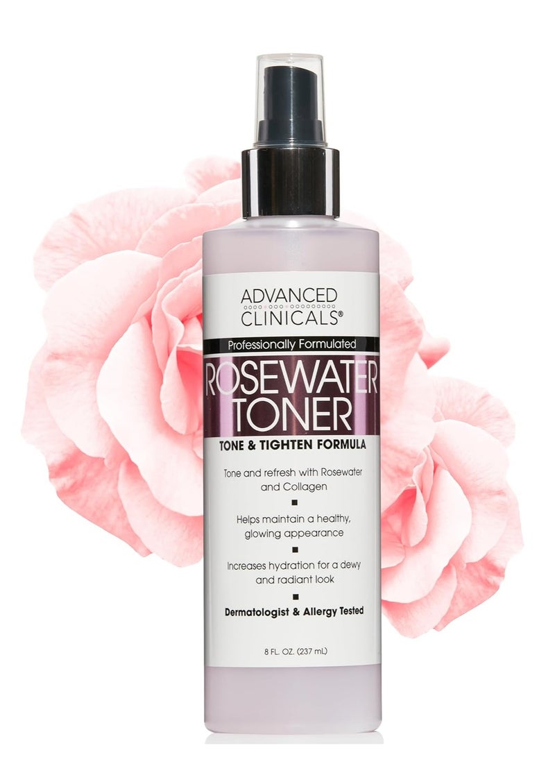 Advanced Clinicals Advanced Clinicals Rosewater Toner with Charcoal and Aloe Vera Alcohol-free 237ml - Image 1