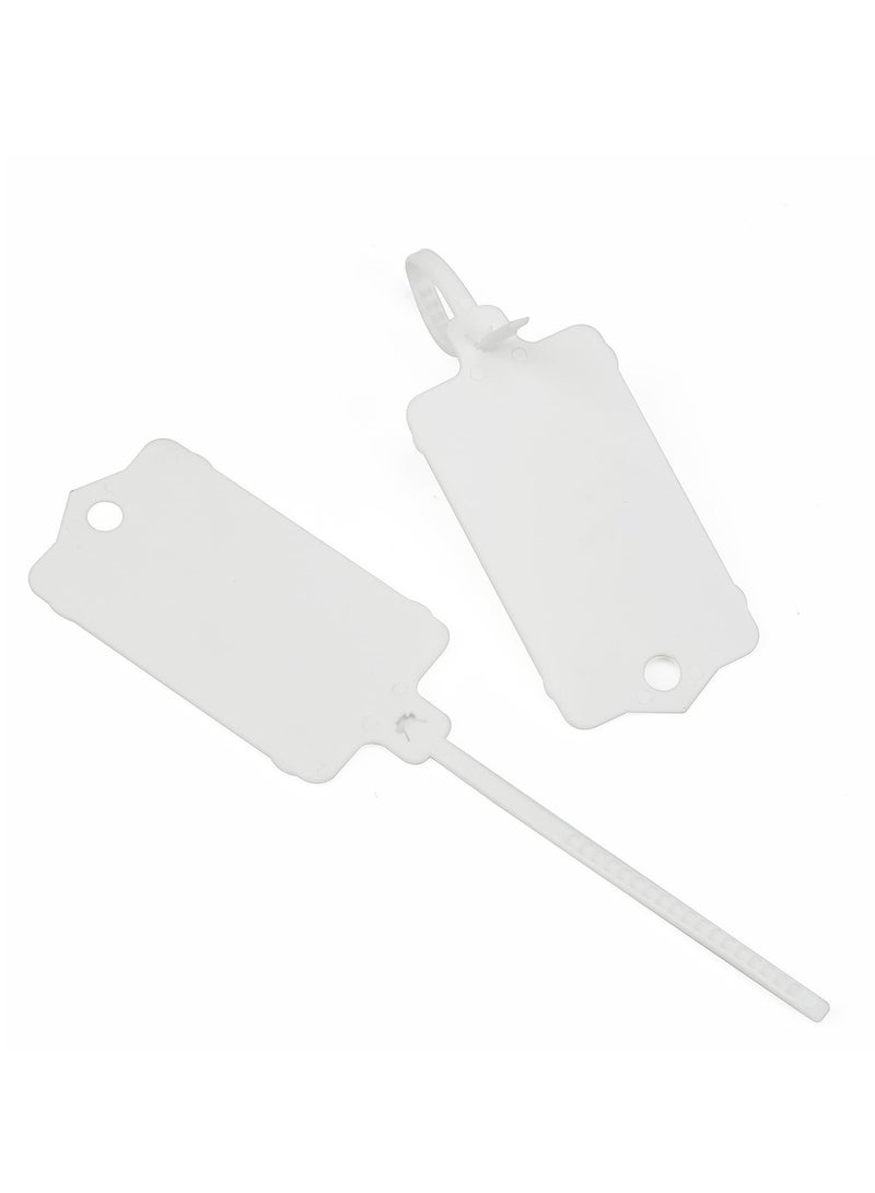 KASTWAVE Plastic Shipping Tags, 100 Pcs Blank Plastic Tags for Labeling, Self Locking Seal Tags, Waterproof Mark Label Writable Hang Sign, Zip Tie Label Hang Tags for Logistics Use Luggage Labeling (White) - Image 5