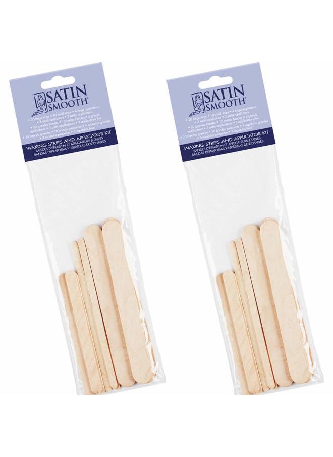 Satin Smooth Satin Smooth Non-Woven Cloth Waxing Strips & Applicators Kit, 2 packs  - Image 1