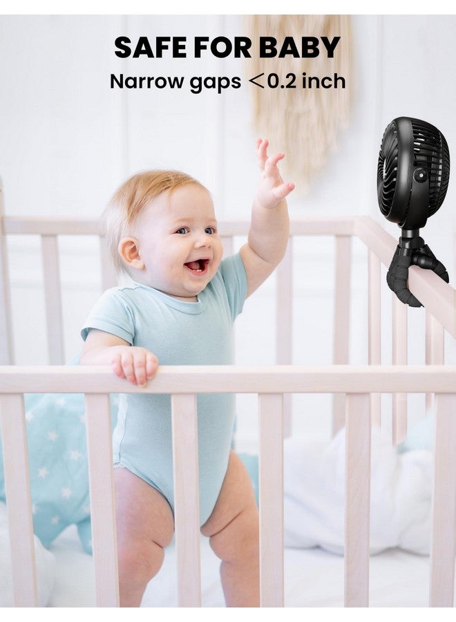 AMACOOL مروحة عربة الأطفال AMACOOL - 5000 مللي أمبير قابلة لإعادة الشحن، 3 سرعات، قوية ولكن هادئة، تدور 360°، مروحة محمولة قابلة للتثبيت للسفر، مقعد السيارة، سرير الأطفال، الدراجة، جهاز المشي، مستلزمات عطلة الشاطئ - Image 4