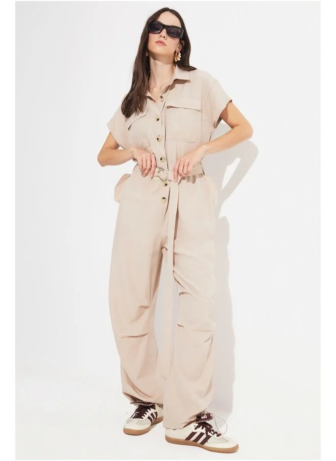JUNE June Jumpsuit with Pocket Detail