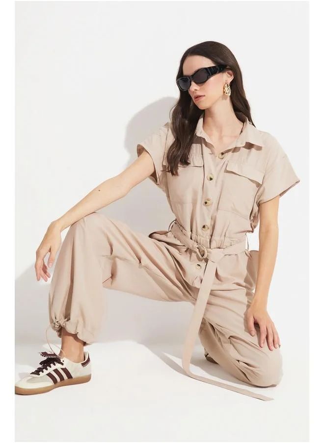 JUNE June Jumpsuit with Pocket Detail