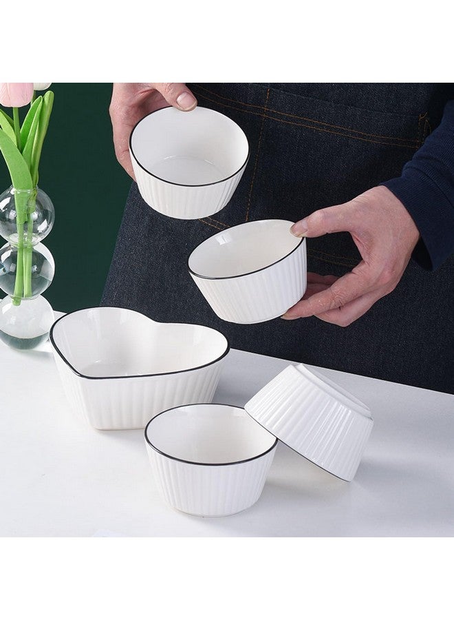 OLWICK أوعية سيراميك على شكل قلب OLWICK® - مجموعة من 3، آمنة للاستخدام في الميكروويف، أوعية متعددة الأغراض للحساء، الأرز، المعكرونة، والفواكه، تصميم متين وأنيق للاستخدام في المطبخ المنزلي أو المطعم - Image 2