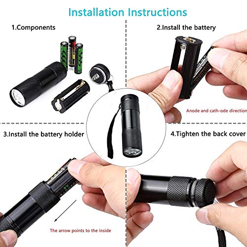 Optimal Shop 10 Pack UV Blacklight 9 LED Flashlight Torch Light Outdoors Etc - Image 5