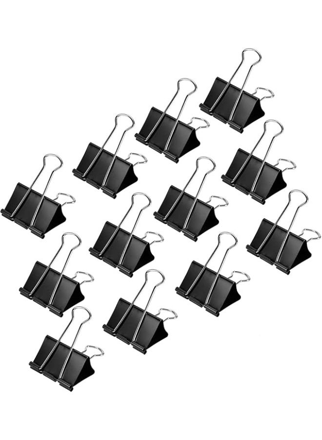 Cosmic 12pcs Black Binder Clips 19mm Small Metal Paper Clamps For Office School Business Use - Image 1