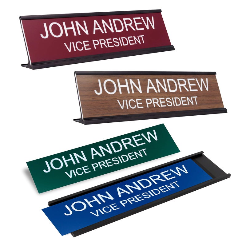 ExcelMark 2" x 8" Custom Engraved Name Plate with Square Corners - Image 1