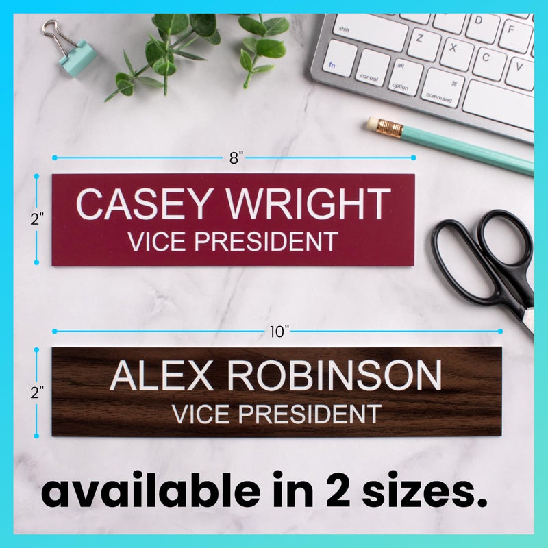 ExcelMark 2" x 8" Custom Engraved Name Plate with Square Corners - Image 5