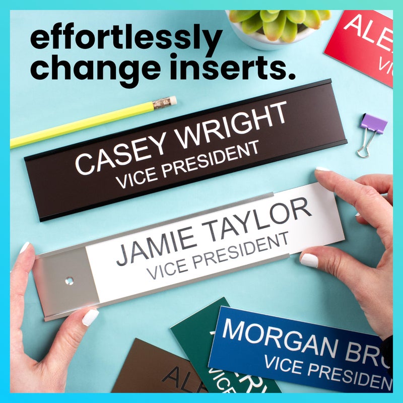 ExcelMark 2" x 8" Custom Engraved Name Plate with Square Corners - Image 3