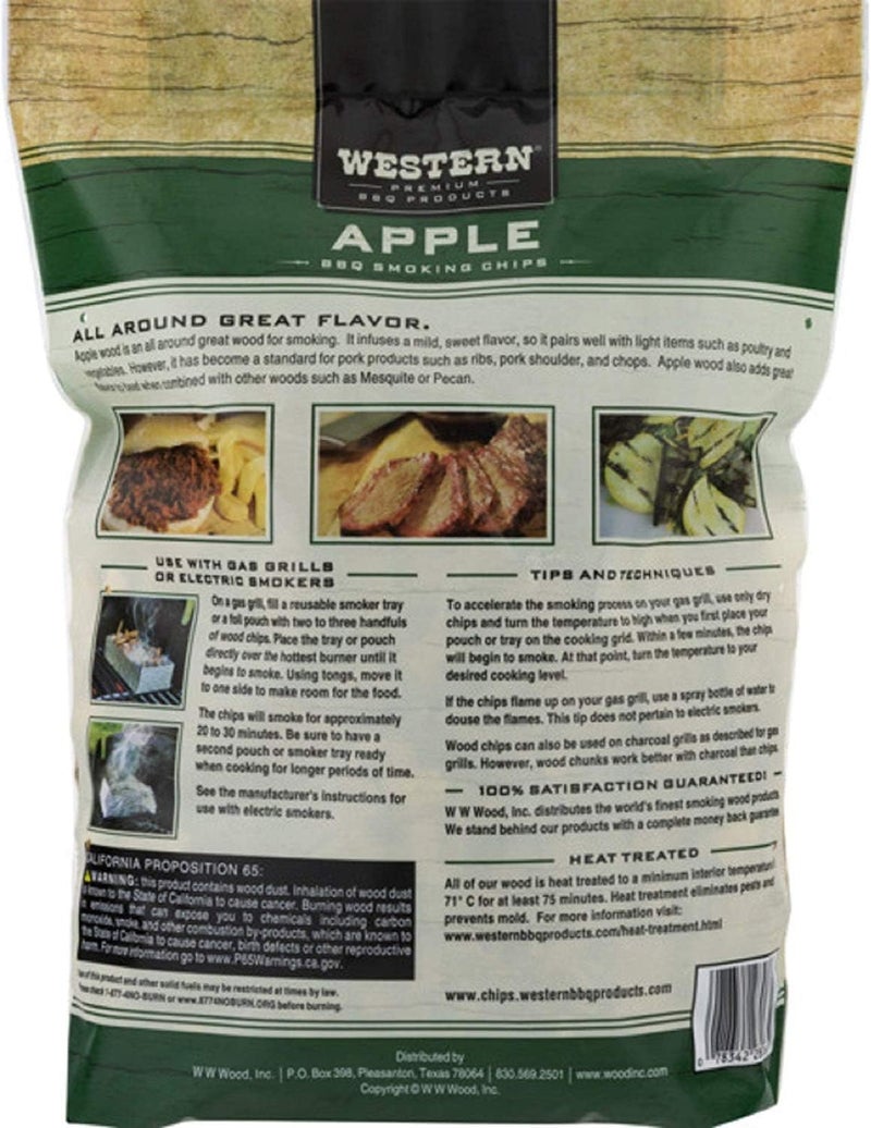 Western Popular BBQ Smoking Wood Chip Variety Pack Bundle (3) - Popular Flavors - Apple & Hickory, with Cherry - Image 3