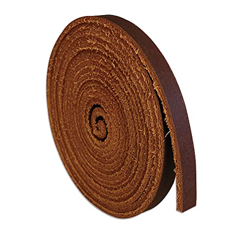 Fan&Ran Genuine Leather Strip 14 Inch Wide 72 Inches Long for DIY Craft Projects 182mm Thick Bourbon Brown - Image 1