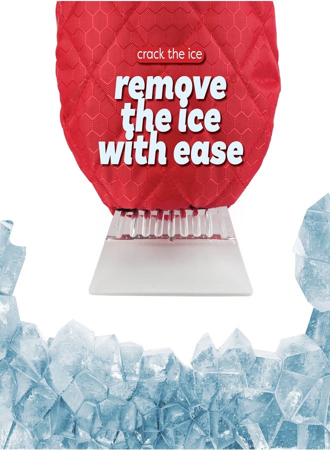 SCRUBIT Ice Sc with Glove - Car Windshield Sc for Ice and Snow w/Fleece Mitt - Quickly Scrape and Remove Snow While Staying Warm - Waterproof & Windproof - Car Sc Snow Brush (Red) - Image 2