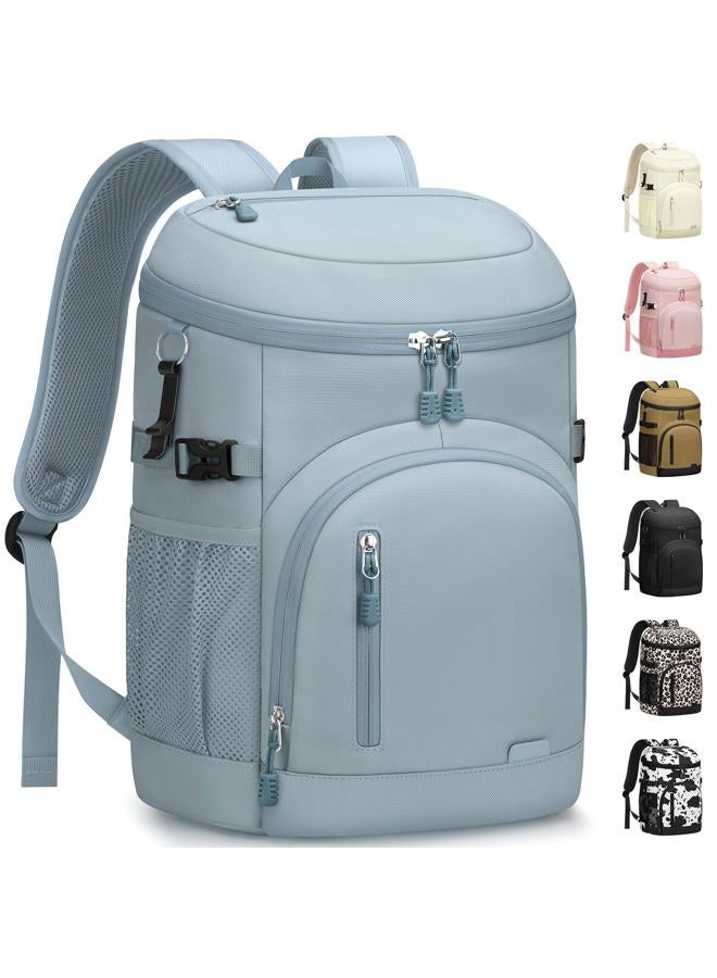 Pritent Cooler Backpack Insulated Waterproof,30 Cans Backpack Coolers Leakproof Lunch Backpack for Men Women Portable Soft Cooler Bag for Beach Camping Travel Picnic, Blue - Image 1