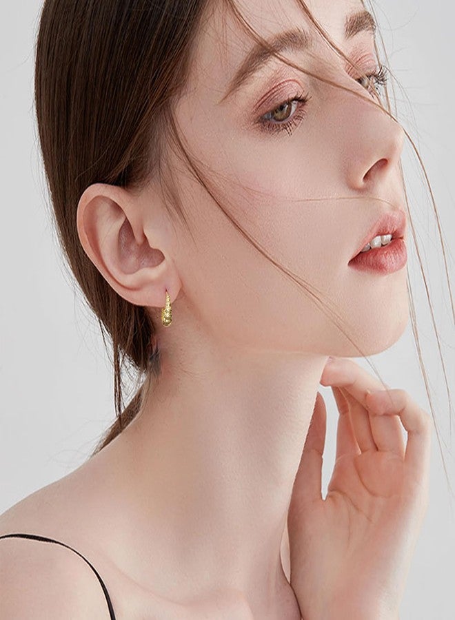JMScape 9 Pairs Small Huggie Hoop Earrings Set for Women, 14K Real Gold Plated Hypoallergenic Cartilage Earrings, Lightweight Tiny Hoop Earrings for Gift - Image 4