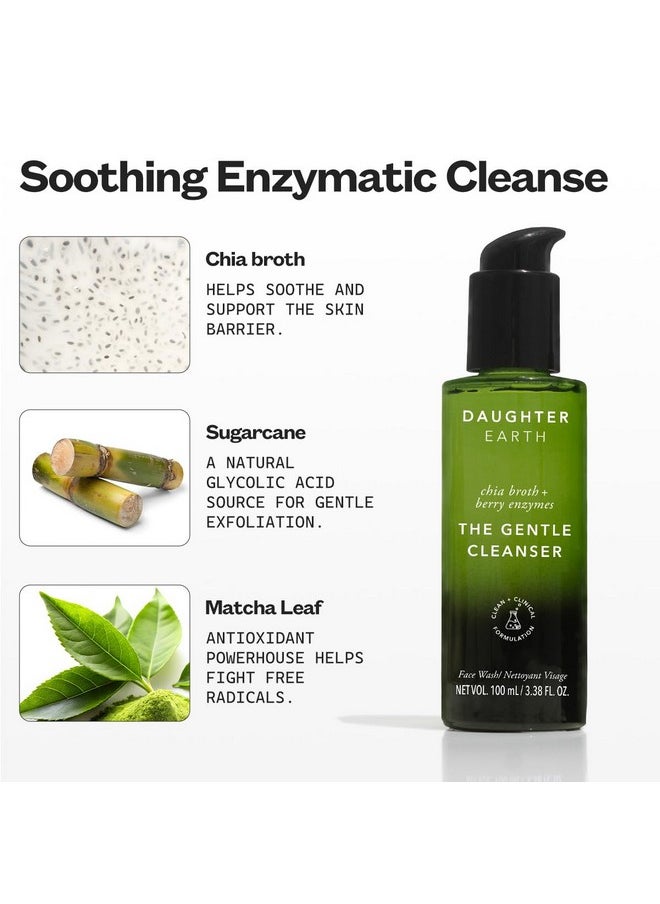 DAUGHTER EARTH Daughter Earth Face Wash Gentle Cleanser With Hydrating Formula, Chia Ferment & Papaya Enzyme | Supports Retinol System & Exfoliates for Fresh, Nourished Skin | Vegan & Non-Irritating - 100ml  - Image 2
