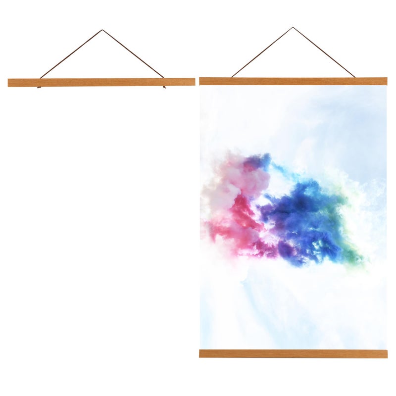 Medog Magnetic Poster Hanger Frame  8 Wide Magnetic Poster Hanger Frame  Display Posters 8x10 8x12 8x18 Picture Frame  Teak Wood Natural 1 Pack - Image 1