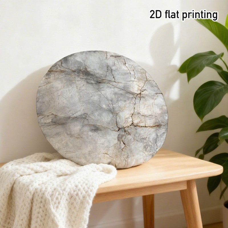 Marble Grey Veined 16x16in Pillow Natural Stone Design Modern Living Room Decor - Image 1