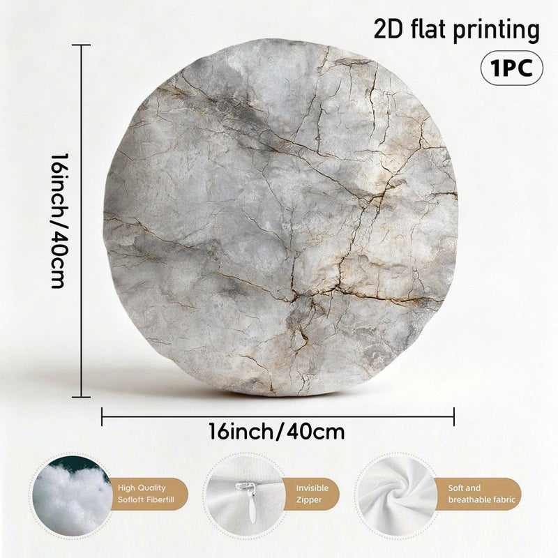 Marble Grey Veined 16x16in Pillow Natural Stone Design Modern Living Room Decor - Image 3
