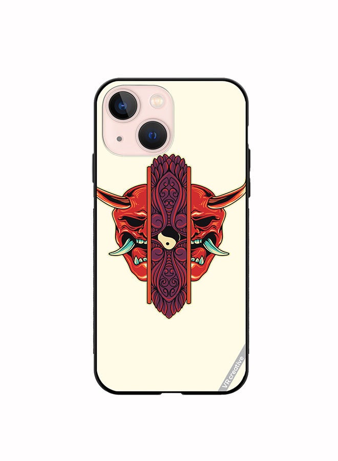 VR CREATIVE Protective Case Cover For Apple iPhone 13 Oni Mask Ornament Design Multicolour - Image 1
