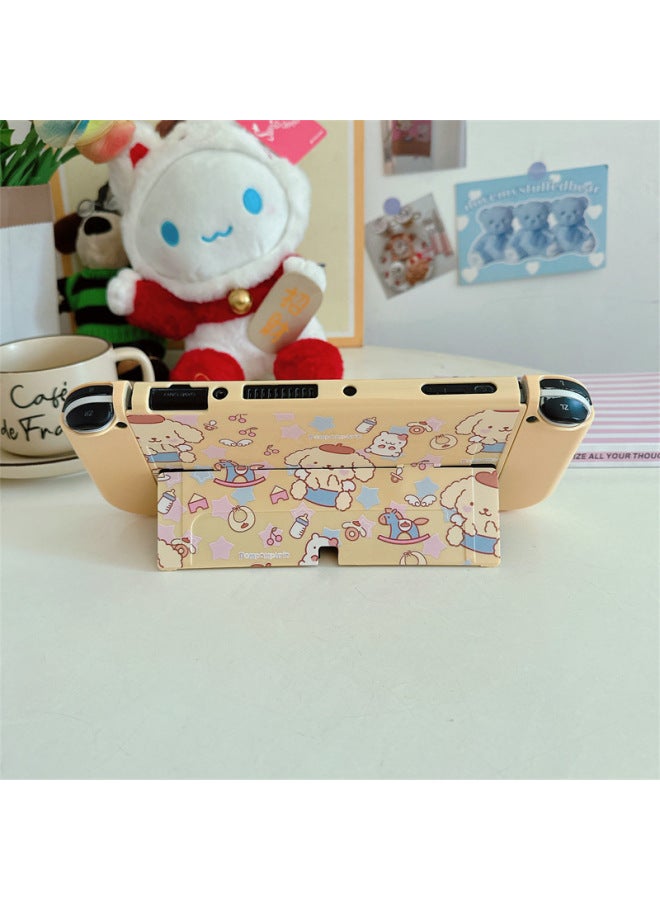 Loquat Cartoon Pudding Dog For Nintendo Switch Case Split OLED Game Machine NS Protective Cover Nintendo Hard-Model:Baby Bottle Pudding Dog (yellow) Switch-NS Protective Case (hard)  - Image 3