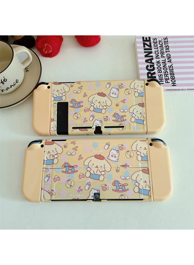 Loquat Cartoon Pudding Dog For Nintendo Switch Case Split OLED Game Machine NS Protective Cover Nintendo Hard-Model:Baby Bottle Pudding Dog (yellow) Switch-NS Protective Case (hard)  - Image 2
