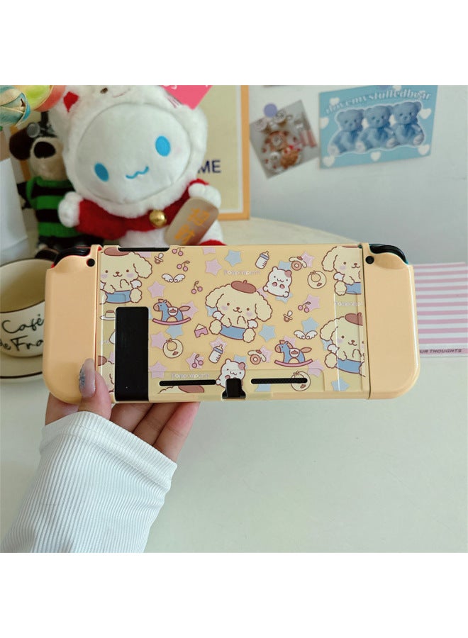 Loquat Cartoon Pudding Dog For Nintendo Switch Case Split OLED Game Machine NS Protective Cover Nintendo Hard-Model:Baby Bottle Pudding Dog (yellow) Switch-NS Protective Case (hard)  - Image 1