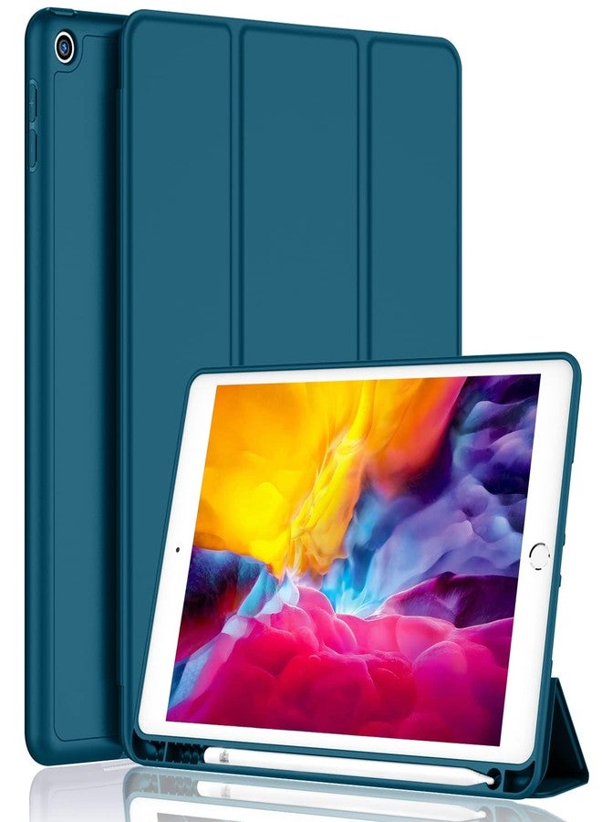 iMieet جراب iMieet لجهاز iPad 9.7 (موديل 2018/2017، الجيل السادس/الخامس)، غطاء ذكي مع حامل قلم وظهر من السيليكون الناعم كجلد الأطفال وحماية كاملة للجسم، غطاء تشغيل/إيقاف تلقائي (لون أزرق مخضر) - Image 1