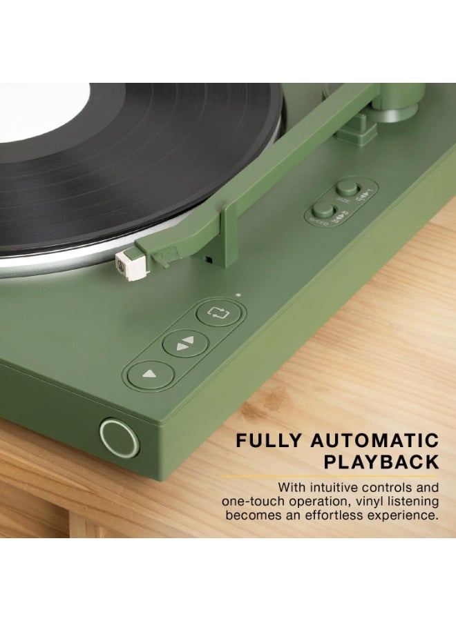 Victrola Fully Automatic Bluetooth Turntable w Audio Technica ATN3600L Cartridge, Automatic Repeat Function, 2-Speed Vinyl Record Player, Wireless Bluetooth Streaming, Preamp & Aluminum Platter Blue - Image 4