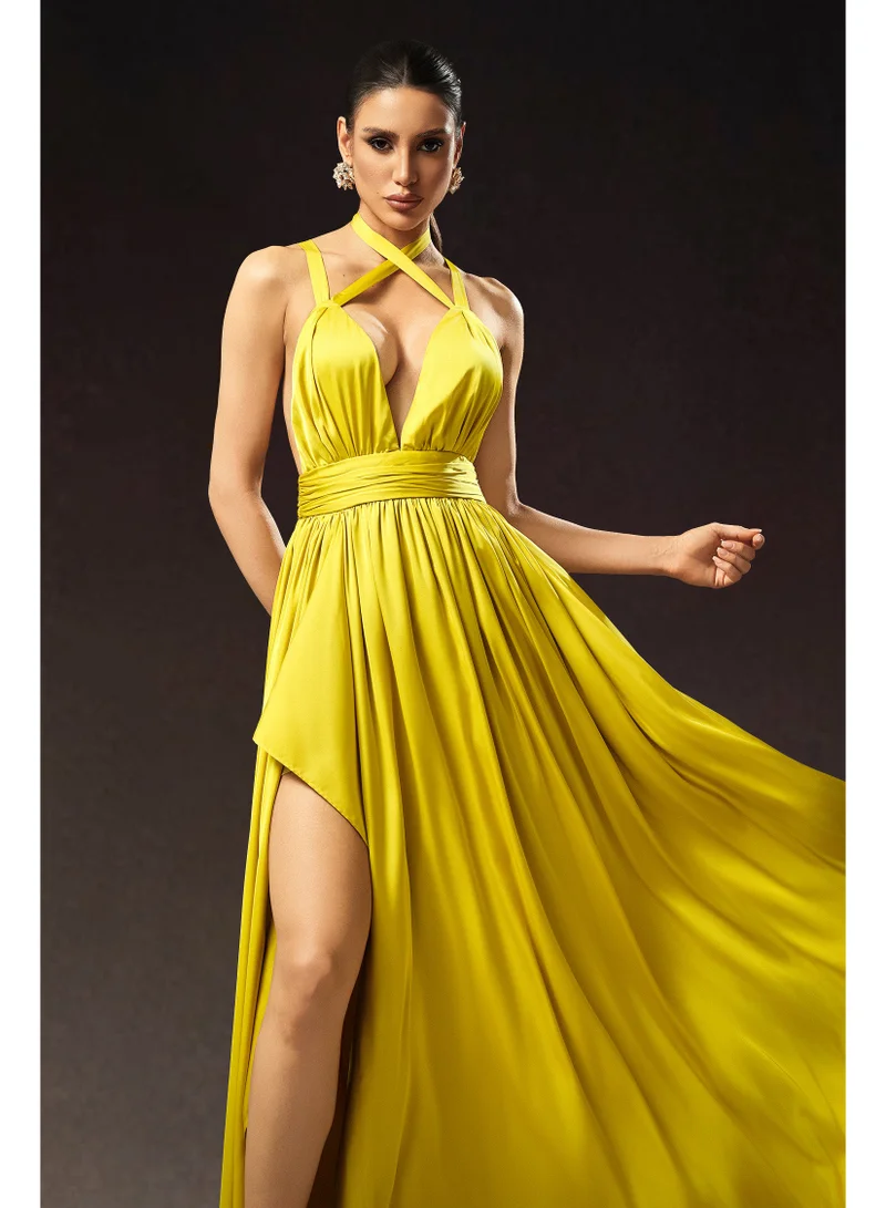 Bella Barnett  Habane Sleeveless V-Neck Slit Maxi Dress for Women | Best Price UAE