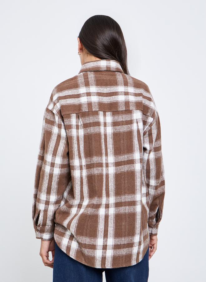 Styli Checked Long Sleeve Oversized Shirt - Image 5
