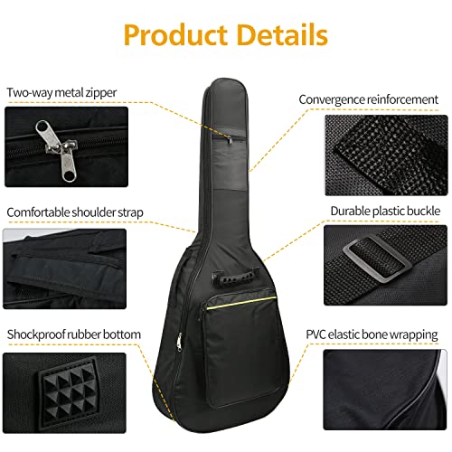 Mdvora 3pcs Guitar Accessories Kit - Gig Bag, Folding Stand, Adjustable Strap for Acoustic, Classical, Bass Guitar - Image 4