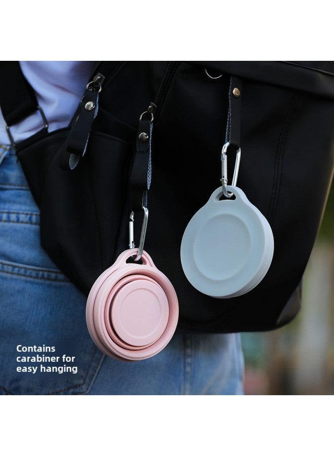 Silicone Folding Cup Portable Outdoor Travel Environmental Protection Cup Promotional Gift Water Cup With Lid Retractable Kettle-Color:single Opp Bag Gray-Capacity:180ml  - Image 4