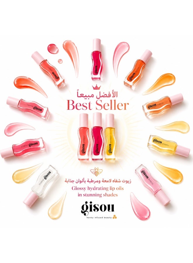 Gisou Lip Gloss & Moisturizer 8ml - Honey & Gisoo Lip Gloss & Moisturizer 8ml - Strawberry Sorbet & Gisou Lip Gloss & Moisturizer - B Lini Peach 8ml & Gisoo Lip Gloss & Moisturizer 8ml - Mango Passion Punch & Gisou Lip Gloss & Balm - Glazed Plum 8 ml & Gisou Honey Lip Oil, Cherry on Cake Flavor - 8ml & Gisoo Lip Gloss & Moisturizer 8ml - Watermelon Sugar & Gisou Lip Gloss & Balm - Head Berry Sweeper 8 ml & Lip Oil Golden Shimmer - Honey infused & Gisoo Honey Rich Lip Gloss & Moisturizer - Coconut Frost 8mlBundle - Image 1