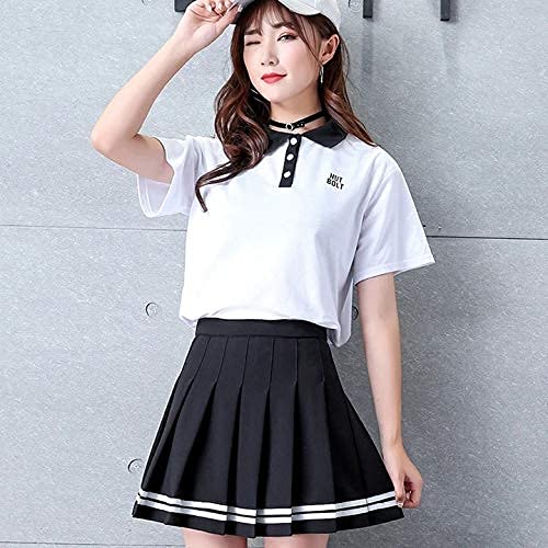 KHALAK Short Skirt for Women|Pleated Mini Skirt|Tennis Skater (in, Alpha, XS, Regular, Black Patti) - Image 3