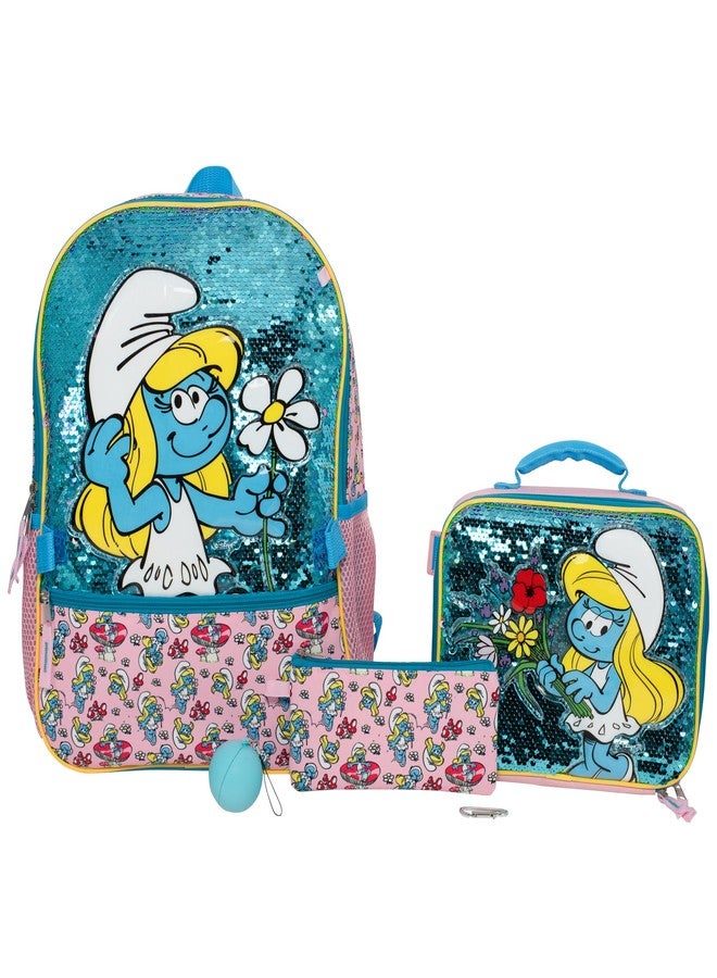 Accessory Innovations 'AI ACCESSORY INNOVATIONS Bluey 4 Piece Backpack Set for Pre-School Girls & Boys, Kids 16'' School Bag', Smurfs, One Size, Character - Image 1