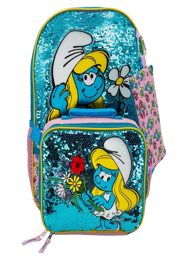 Accessory Innovations 'AI ACCESSORY INNOVATIONS Bluey 4 Piece Backpack Set for Pre-School Girls & Boys, Kids 16'' School Bag', Smurfs, One Size, Character - Image 2