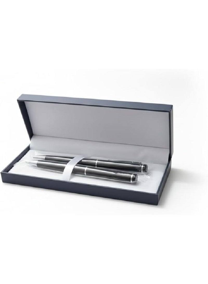Premium Metal Black Pen – Set of 2 Stylish Pens in Premium Box with Modern and Elegant Design, Smooth and Precise Writing, Comfortable Grip and Lightweight, Perfect for Work, Study, and Daily Notes - Image 1