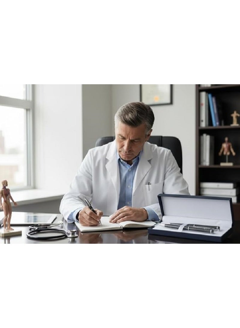 Premium Metal Black Pen – Set of 2 Stylish Pens in Premium Box with Modern and Elegant Design, Smooth and Precise Writing, Comfortable Grip and Lightweight, Perfect for Work, Study, and Daily Notes - Image 4